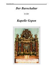 Der Barockaltar in der Kapelle Gspon - Staldenried - Gspon