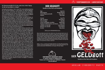 DER GELDgott - Vorpommersche Landesbühne GmbH