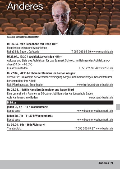 Baden ist. Kultur - Veranstaltungen - Baden