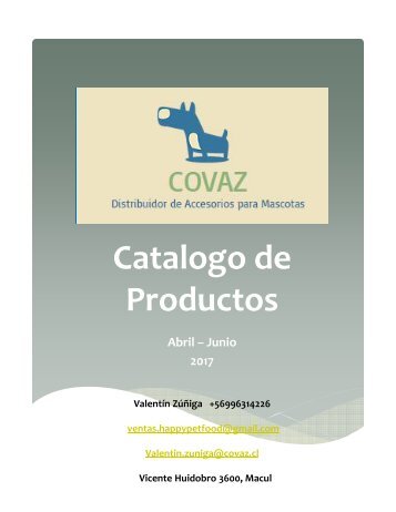 Catalogo COVAZ- 2017 (Furacaopet)