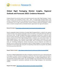 Global Rigid Packaging Market Research Report Now Available at Credence Research