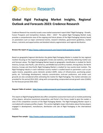 Global Rigid Packaging Market Research Report Now Available at Credence Research