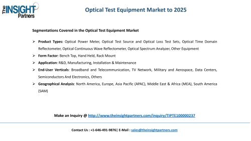 Optical Test Equipment Market to 2025