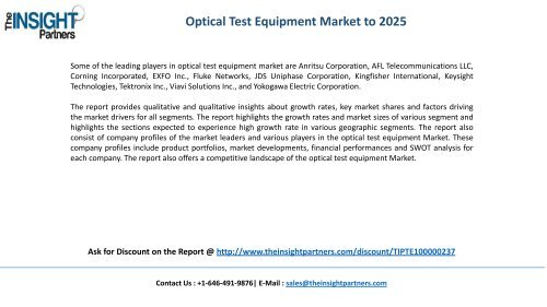 Optical Test Equipment Market to 2025