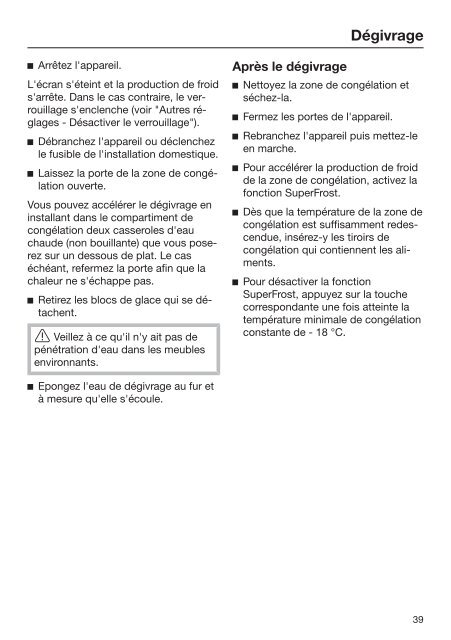 Miele KFN 37132 iD - Mode d'emploi et instructions de montage