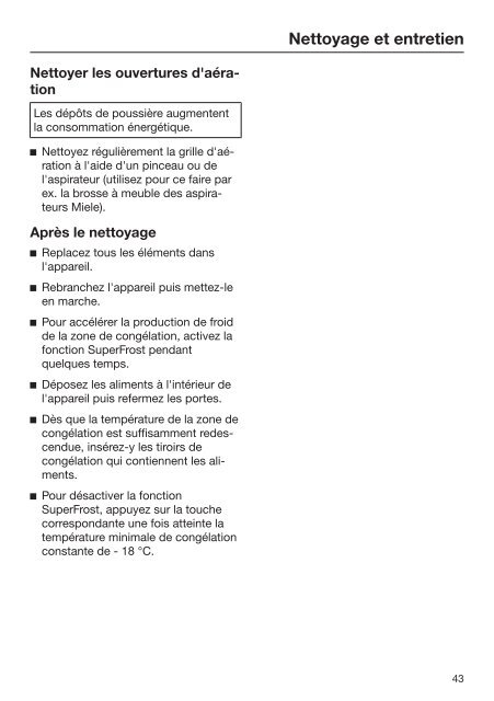 Miele KFN 37132 iD - Mode d'emploi et instructions de montage