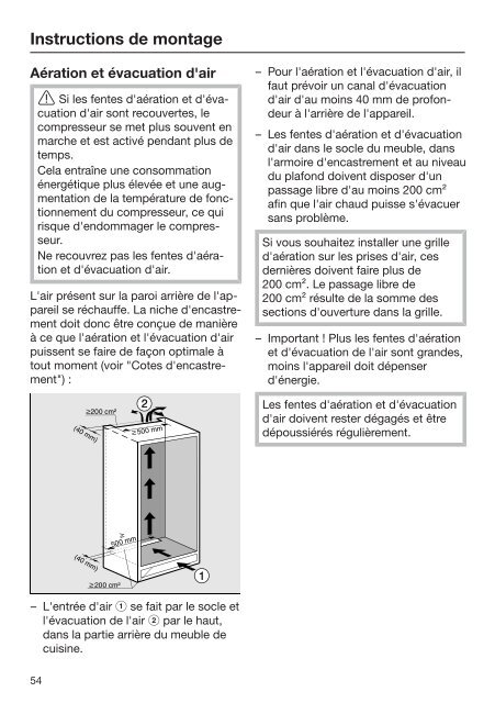 Miele KFN 37132 iD - Mode d'emploi et instructions de montage