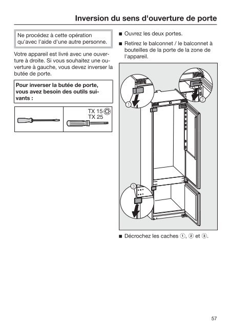 Miele KFN 37132 iD - Mode d'emploi et instructions de montage