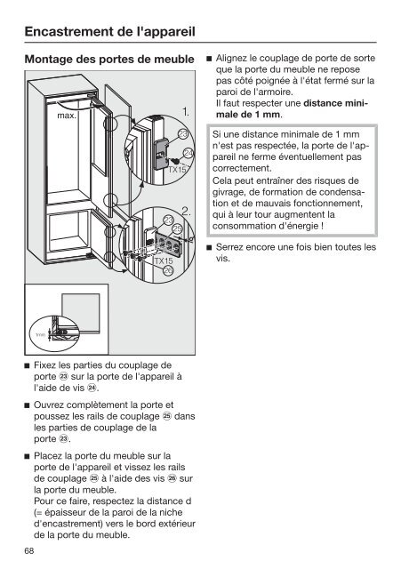 Miele KFN 37232 iD - Mode d'emploi et instructions de montage