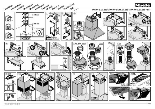 Miele DA 6096 W EXT Wing - Plan de montage