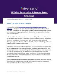 Writing Enterprise Software Error Checking