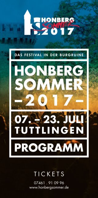 Das Programmheft zum Honberg-Sommer 2017