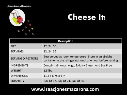 Cheese It! - Isaac Jones  Macarons