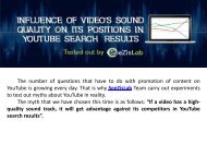 Influence of video’s sound quality on its positions in YouTube search results - SeeZisLab