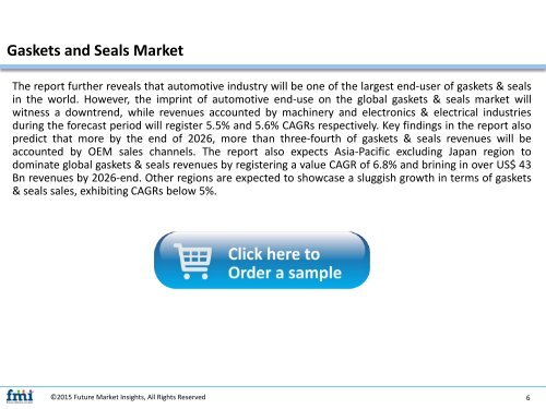Gaskets and Seals Market to Grow at a CAGR of 5.4% Through 2026