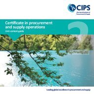 CIPS Certificate in procurement and supply operations 