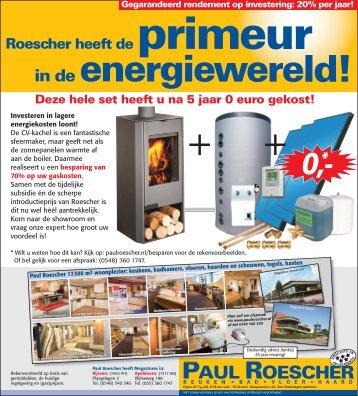 Paul Roescher advertentie 2017 CV-kachel en zonnepaneel