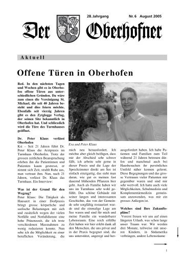 Oberhofner, Nr. 6, 2005 - Gemeinde Oberhofen
