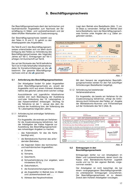 Beschäftigungsnachweis durch den arbeitgeber