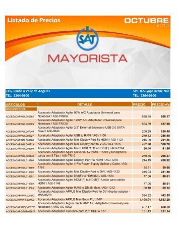 Listado de precios Octubre Mayoreo