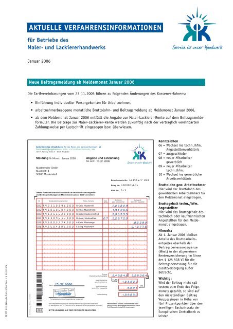 Aktuelle Verfahrensinformationen Sozialkassen Des Maler