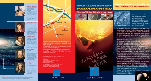 Planetenweg Flyer als pdf-Datei. - Landau an der Isar