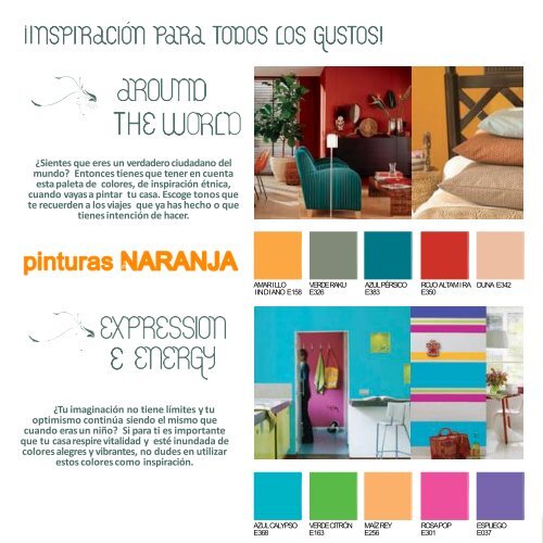Catálogo guía del color para INTERIORES de pinturas NARANJA