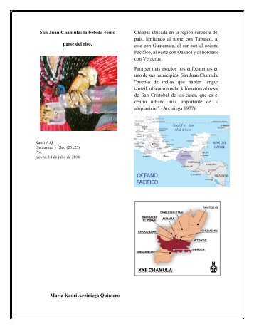 San Juan Chamula, sus costumbres y bebidas. cartel2