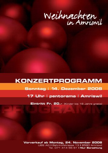 KONZERTPROGRAMM - Pentorama Amriswil