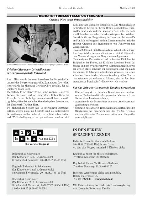 Informationsblatt Nr. 3/07