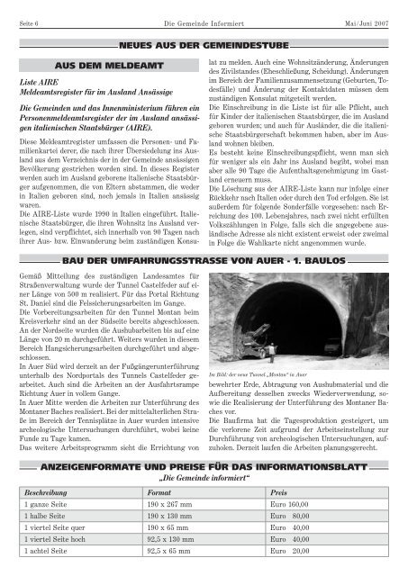 Informationsblatt Nr. 3/07