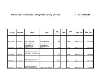 bibliografické záznamy vytvořené 1.11.2010 ... - Filozofická fakulta