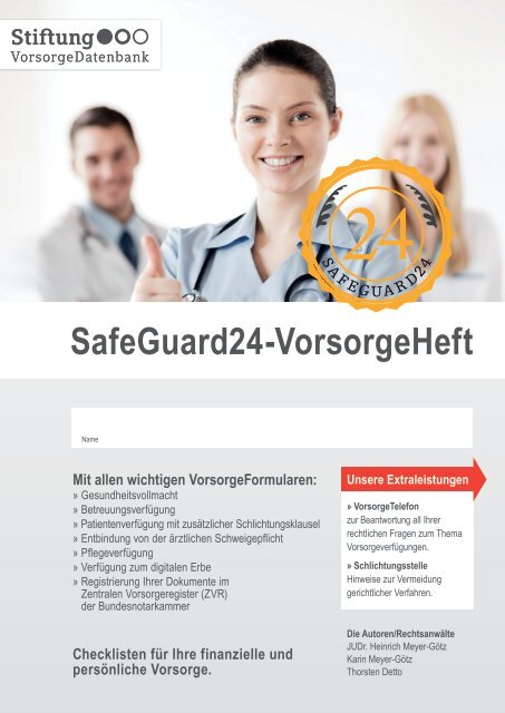 Safeguard24 Vorsorgeheft