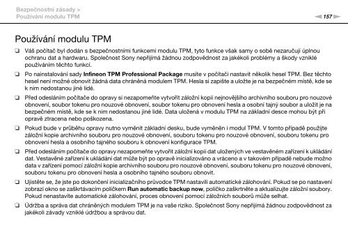 Sony VPCSE2K9E - VPCSE2K9E Mode d'emploi Tch&egrave;que