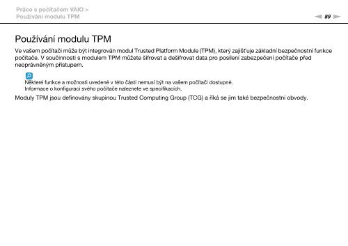 Sony VPCSE2K9E - VPCSE2K9E Mode d'emploi Tch&egrave;que