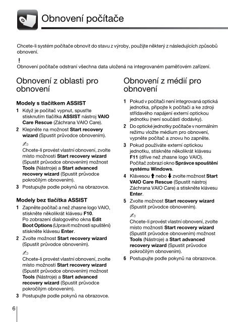 Sony VPCEF2S1R - VPCEF2S1R Guide de d&eacute;pannage Slovaque