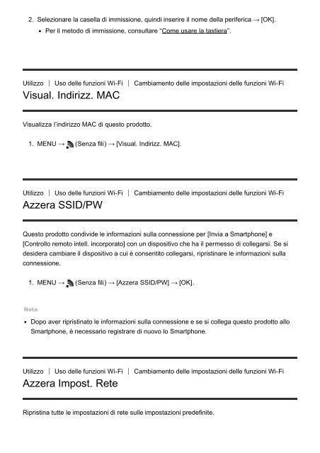 Sony ILCE-5000 - ILCE-5000 Manuel d'aide (version imprimable) Italien