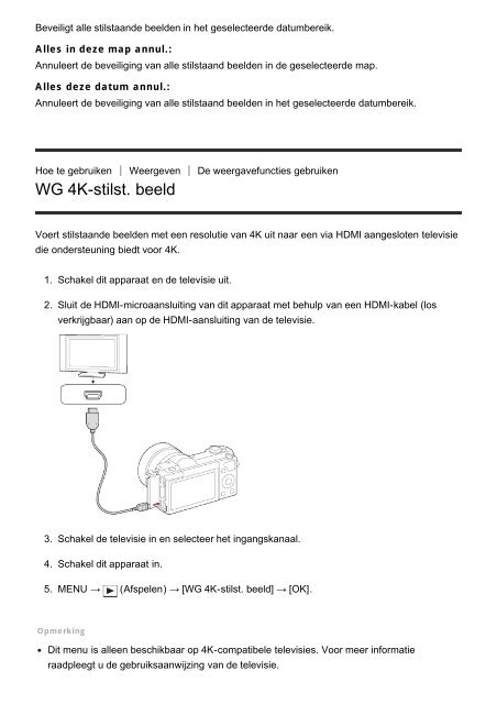 Sony ILCE-5000 - ILCE-5000 Manuel d'aide (version imprimable) N&eacute;erlandais