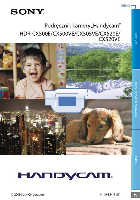 Sony HDR-CX500E - HDR-CX500E Consignes d&rsquo;utilisation Polonais