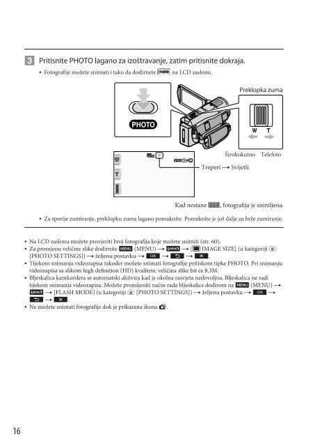 Sony HDR-CX500E - HDR-CX500E Mode d'emploi Croate