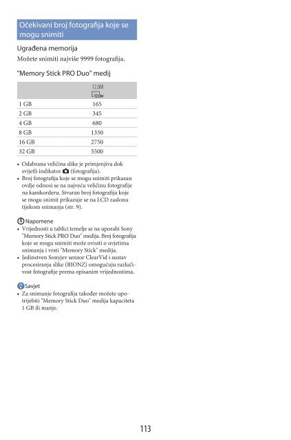 Sony HDR-CX500E - HDR-CX500E Mode d'emploi Croate