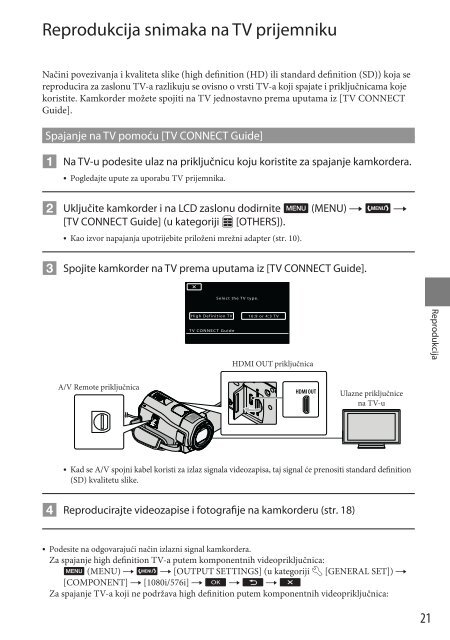 Sony HDR-CX500E - HDR-CX500E Mode d'emploi Croate