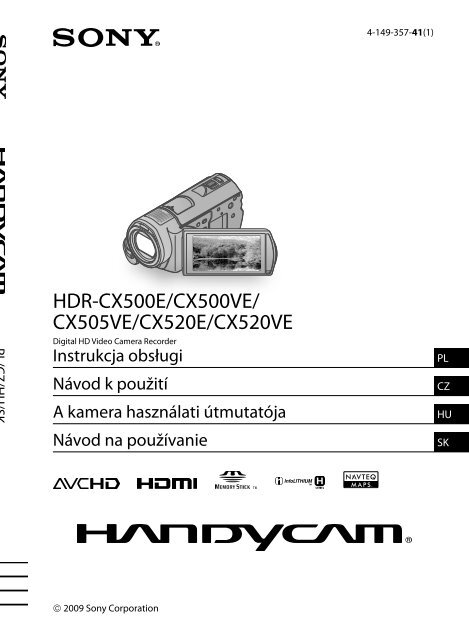 Sony HDR-CX500E - HDR-CX500E Consignes d&rsquo;utilisation Slovaque