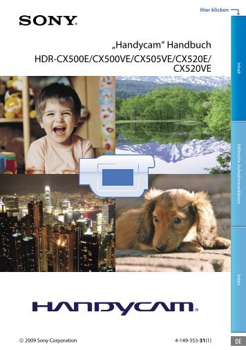 Sony HDR-CX500E - HDR-CX500E Consignes dâutilisation Allemand