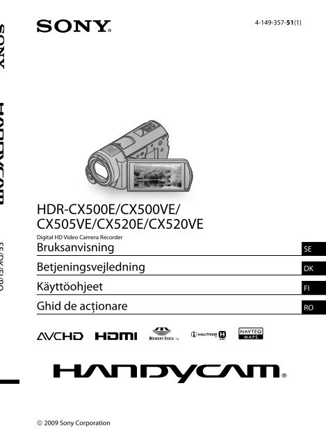 Sony HDR-CX500E - HDR-CX500E Consignes d&rsquo;utilisation Finlandais