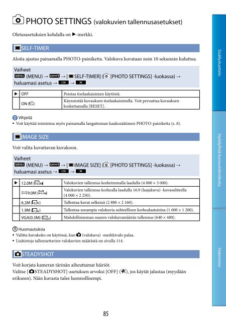 Sony HDR-CX500E - HDR-CX500E Consignes d&rsquo;utilisation Finlandais