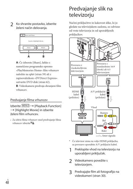 Sony HDR-PJ710VE - HDR-PJ710VE Mode d'emploi Slov&eacute;nien