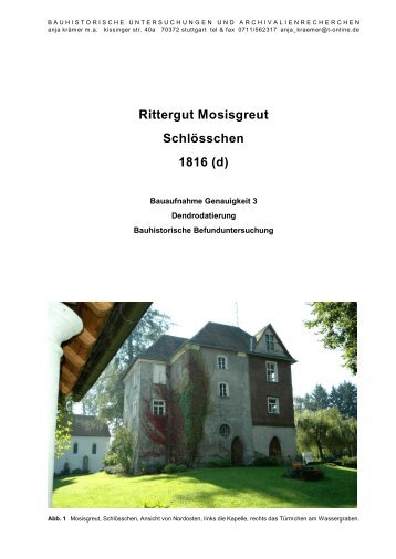 Rittergut Mosisgreut Schlösschen 1816