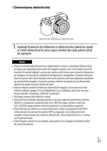 Sony ILCE-6300Z - ILCE-6300Z Mode d'emploi Roumain