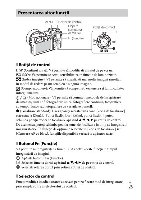 Sony ILCE-6300Z - ILCE-6300Z Mode d'emploi Roumain